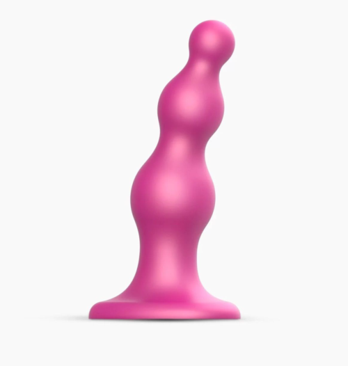 Розовый стимулятор-ёлочка Dildo Plug Beads Framboise Size M - 15 см. - 0