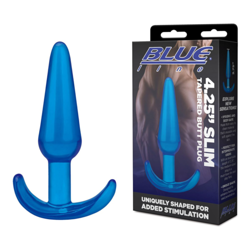 Голубая анальная пробка Slim Tapered Butt Plug - 10,8 см. - 1