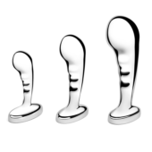 Набор из 3 стальных стимуляторов простаты Stainless Steel P-spot Training Set - 0