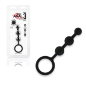 Черные силиконовые анальные бусы Silicone Anal Beads - 14 см. - 1