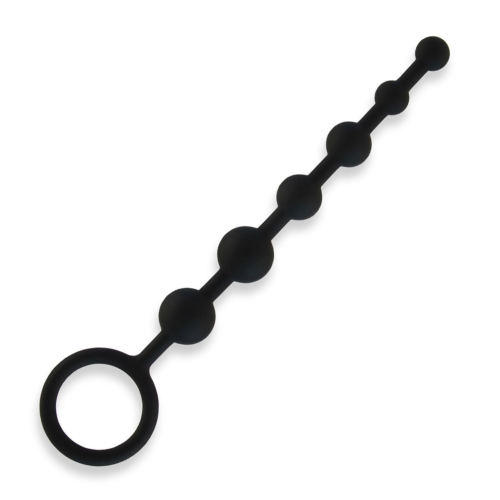 Черные силиконовые анальные бусы Silicone Anal Beads - 21 см. - 0