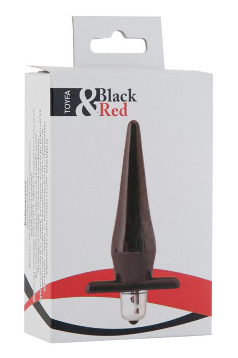 Черная водонепроницаемая вибровтулка Black Red - 12,7 см. - 0