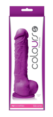 Фиолетовый фаллоимитатор на присоске Colours Pleasures 5 Dildo - 17,8 см. - 1