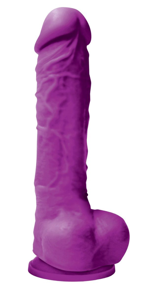 Фиолетовый фаллоимитатор на присоске Colours Pleasures 5 Dildo - 17,8 см. - 0