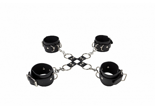 Черный комплект оков Hand And Legcuffs - 0