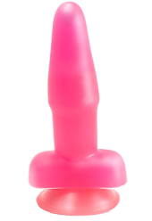 Розовый гелевый анальный стимулятор на присоске - 12,5 см. - 0