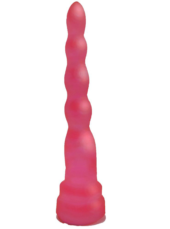 Розовый гелевый расширяющийся к низу анальный стимулятор - 17,5 см. - 0