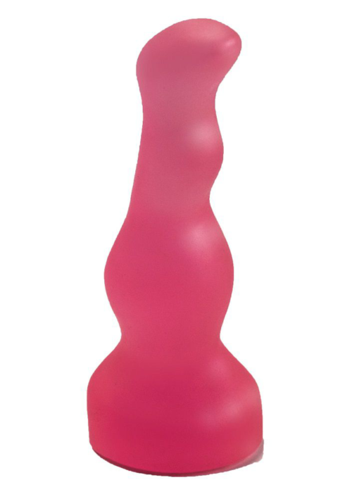 Гелевый розовый массажёр простаты без вибрации - 13,5 см. - 0