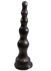 Чёрная анальная ёлочка с ограничительным основанием - 17,5 см. - 0