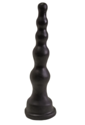 Чёрная анальная ёлочка с ограничительным основанием - 17,5 см. - 1
