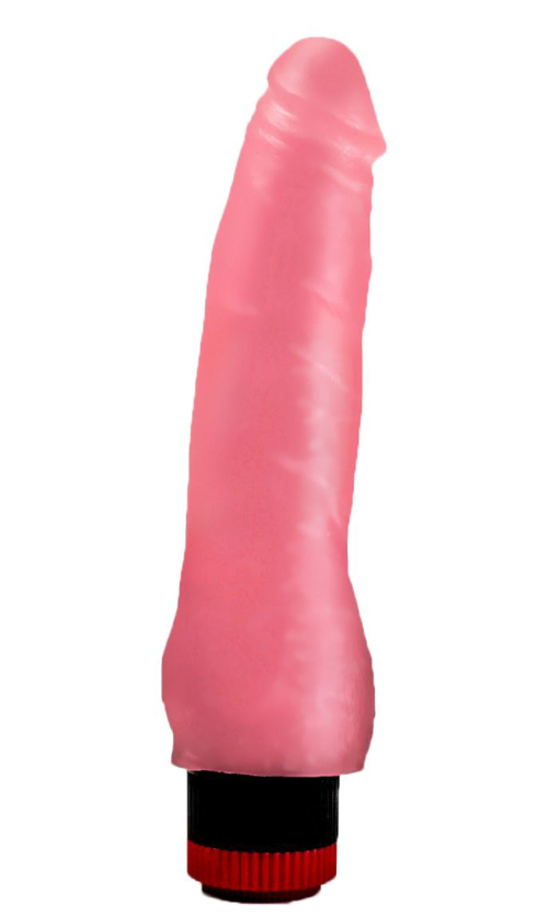 Розовый гелевый виброфаллос - 17,5 см. - 0