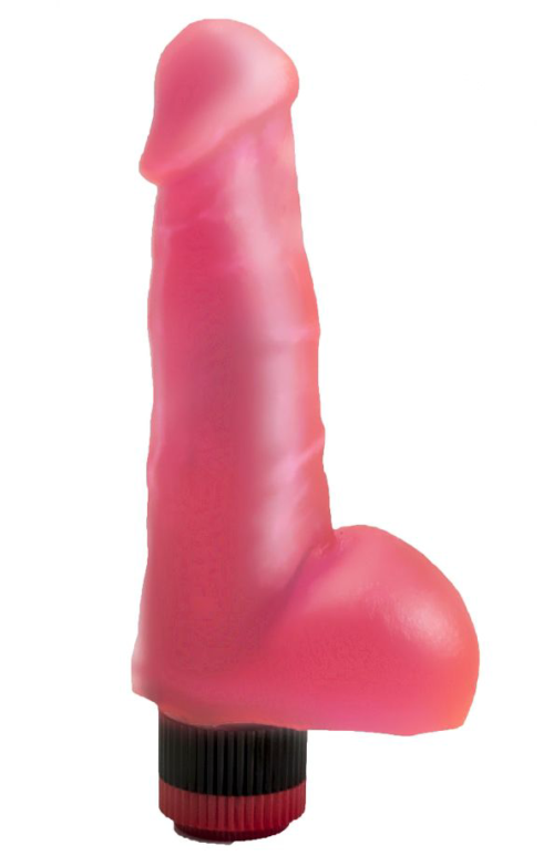Гелевый виброфаллос розового цвета - 17,8 см. - 0