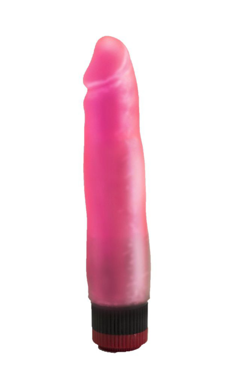 Розовый гелевый виброфаллос со встроенным пультом - 16,5 см. - 0