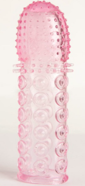 Гелевая розовая насадка с рельефом - 13,5 см. - 0