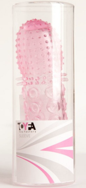 Гелевая розовая насадка с рельефом - 13,5 см. - 1