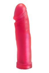Розовая гелевая насадка-фаллос без мошонки - 20,5 см. - 0