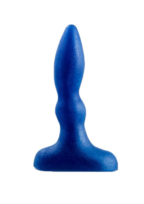 Синий анальный стимулятор Beginners p-spot massager - 11 см. - 0