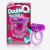 Фиолетовое двойное виброкольцо со стимулятором клитора Doubleo 6 - 1
