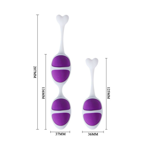 Фиолетовые вагинальные шарики из силикона: 2+1 - 4