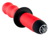 Красный фигурный вибратор с двойным мотором - 28 см. - 2