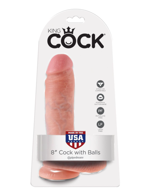 Телесный фаллоимитатор 8 Cock with Balls - 21,3 см. - 4