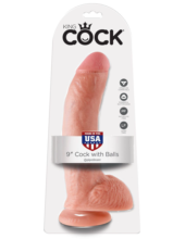 Телесный фаллоимитатор 9 Cock with Balls - 22,9 см. - 4