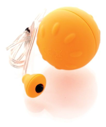 Оранжевый виброшарик с выносным пультом-кнопкой