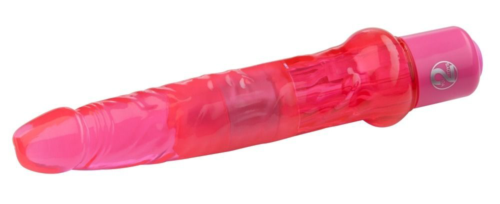 Гелевый анальный вибратор розового цвета - 17,5 см. - 2