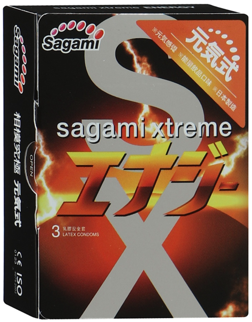 Презервативы Sagami Xtreme ENERGY с ароматом энергетика - 3 шт. - 0