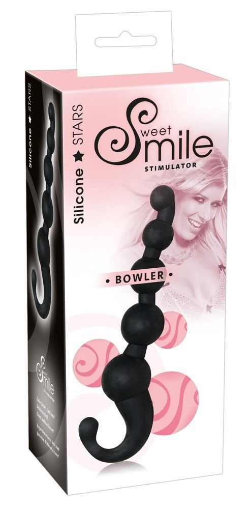 Чёрный анальный стимулятор Smile Bowler - 17 см. - 1