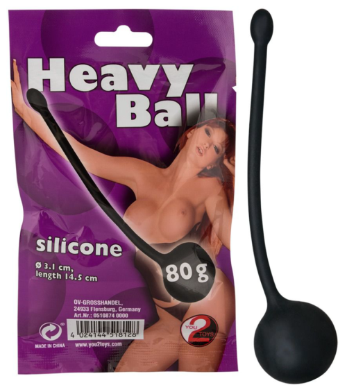 Чёрный вагинальный шарик Heavy Ball - 0