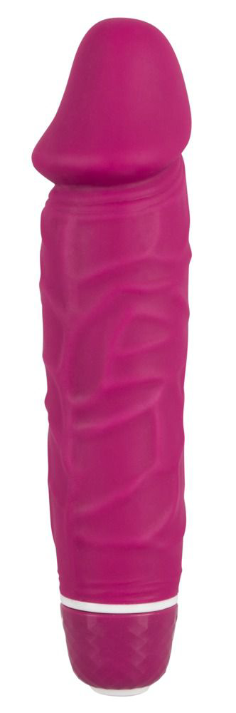 Ярко-розовый вибратор-реалистик Vibra Lotus - 15,5 см. - 0