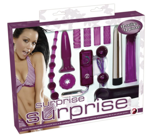 Фиолетовый эротический набор из 12 предметов Surprise Surprise Lovetoyset - 1