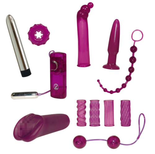 Фиолетовый эротический набор из 12 предметов Surprise Surprise Lovetoyset - 0