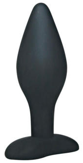 Чёрный анальный стимулятор Silicone Butt Plug Large - 12 см. - 1