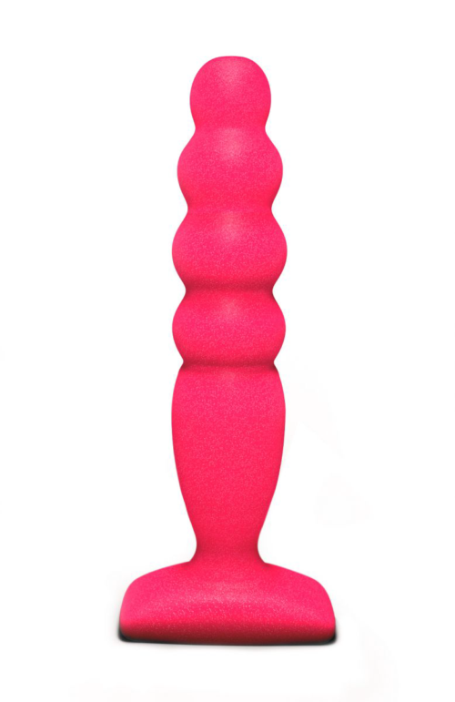 Розовый анальный стимулятор Large Bubble Plug - 14,5 см. - 0