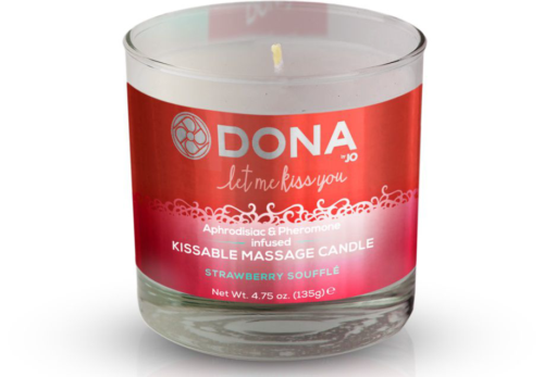 Массажная свеча DONA Strawberry Souffle с ароматом клубничного суфле - 135 гр. - 0