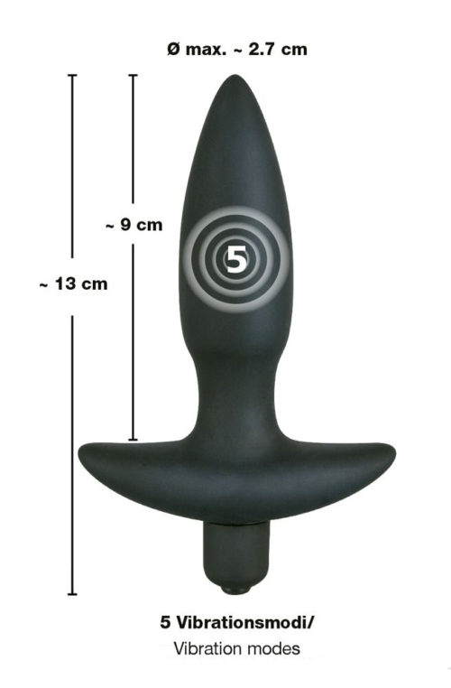 Анальная вибровтулка с 5 скоростями вибрации Vibrating Plug Small - 13 см. - 4