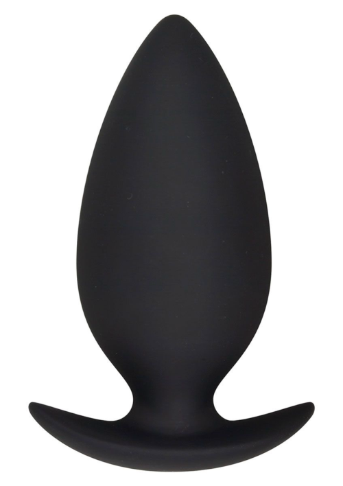 Большая черная силиконовая анальная пробка - 10,5 см. - 0