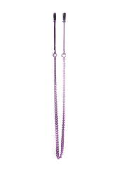 Фиолетовые клипсы на соски с цепочкой - 0