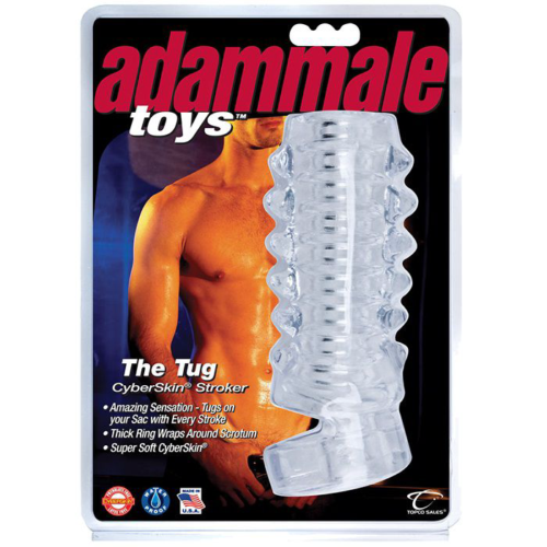 Открытая насадка на член Adam Male Toys The Tug CyberSkin Stroker - 2