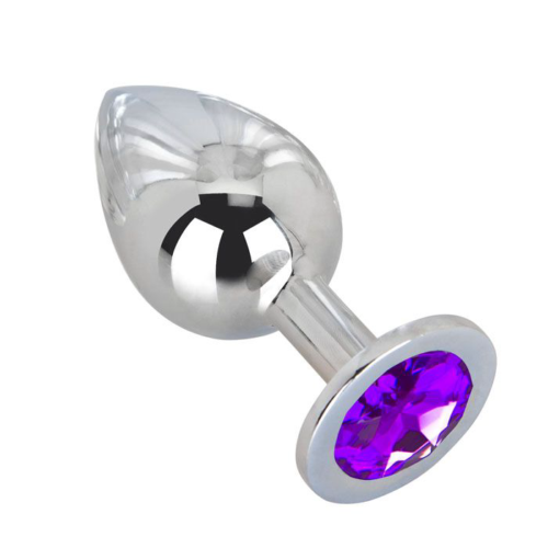 Большой плаг из стали с фиолетовым кристаллом Violet Dream - 9,5 см. - 0