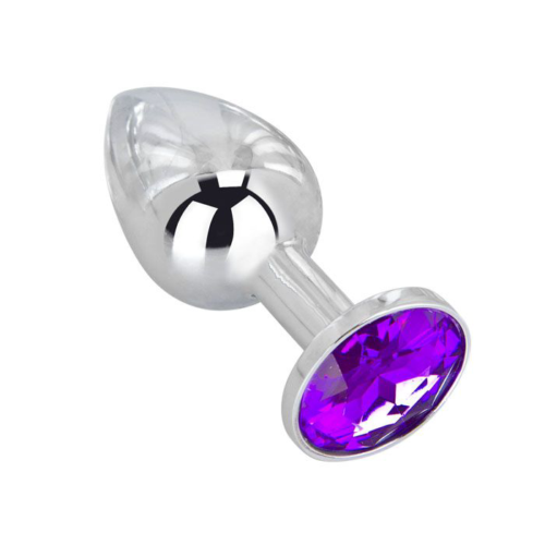 Мини-плаг из стали с фиолетовым кристаллом Violet Dream - 6,5 см. - 0