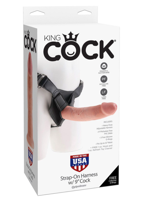 Страпон Harness со съемной телесной насадкой King Cock 9 - 22,9 см. - 6