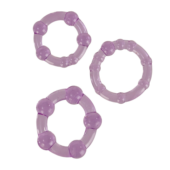 Набор из трех фиолетовых колец разного размера Island Rings - 0