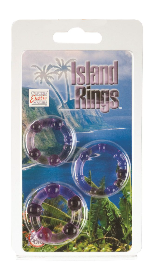 Набор из трех фиолетовых колец разного размера Island Rings - 1