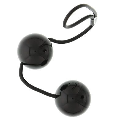 Чёрные вагинальные шарики на мягкой сцепке GOOD VIBES PERFECT BALLS - 0
