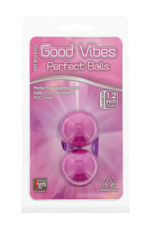 Фиолетовые вагинальные шарики на мягкой сцепке GOOD VIBES PERFECT BALLS - 1
