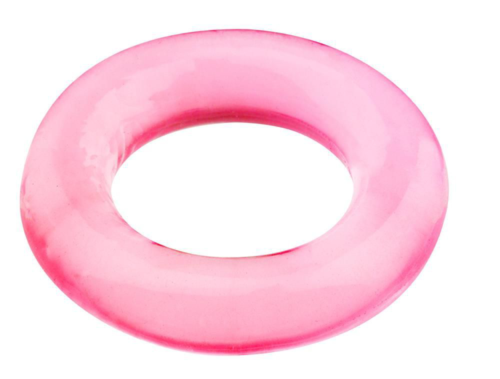 Розовое эрекционное кольцо BASICX TPR COCKRING PINK - 0