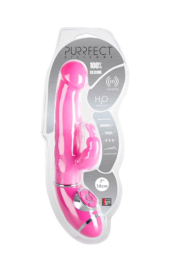 Розовый вибромассажёр типа rabbit из силикона PURRFECT SILICONE 7INCH - 18 см. - 1